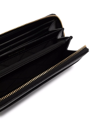 Michael Michael Kors Logo-plaque Zip-up Wallet In Schwarz