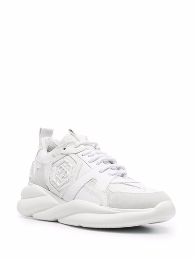 Shop Philipp Plein Chunky Hurricane Runner Sneakers In Weiss