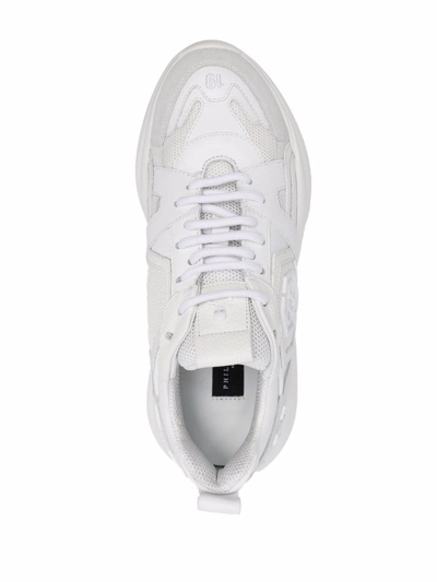 Shop Philipp Plein Chunky Hurricane Runner Sneakers In Weiss