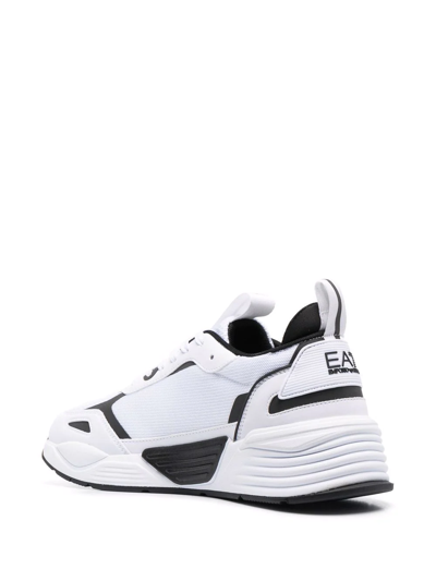 Shop Ea7 Side Logo-print Sneakers In Weiss