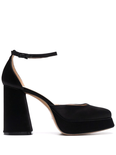 Shop Roberto Festa Silk Satin High-heeled Pumps In Black