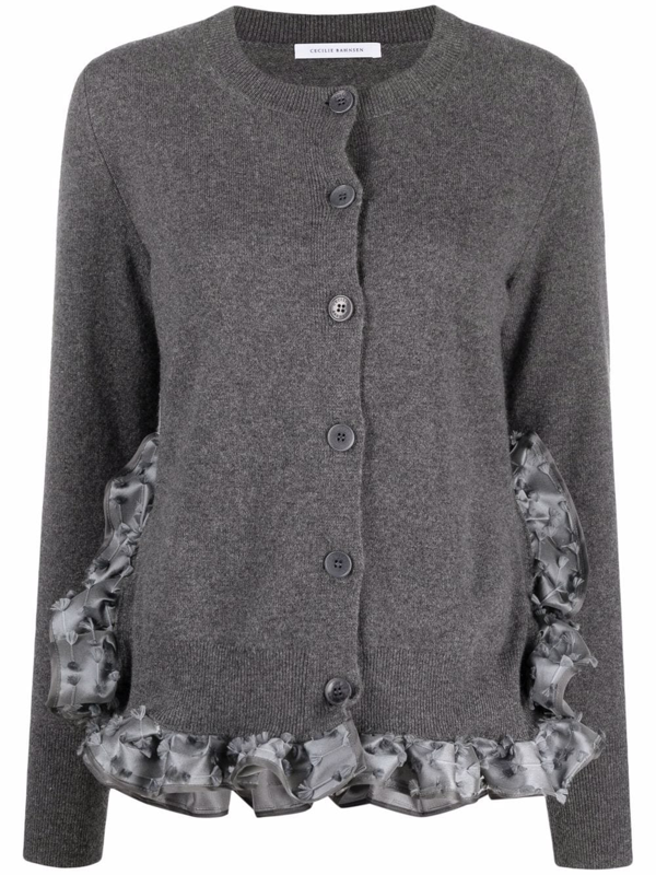 Cecilie Bahnsen Vision ruffled-detailed cardigan - Black