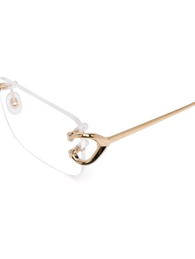 Shop Cartier Square-frame Glasses In Gold