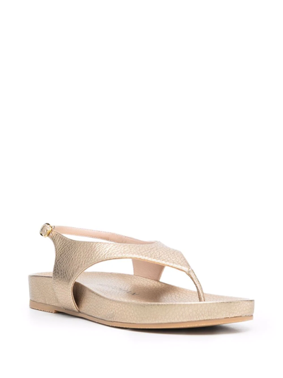 Stuart Weitzman Metallic-effect Open-toe Sandals In Gold