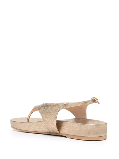 Stuart Weitzman Metallic-effect Open-toe Sandals In Gold
