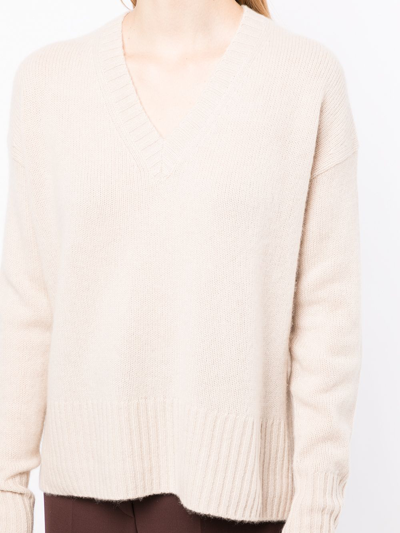 Shop Joseph V-neck Cashmere Sweater In Skin Tones