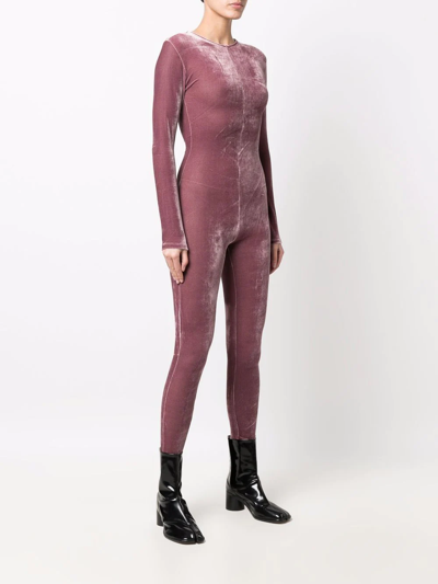 Shop Alchemy X Lia Aram Metallic-effect Long-sleeved Jumpsuit In Pink