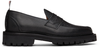 Shop Thom Browne Black Classic Penny Loafers In 001 Black