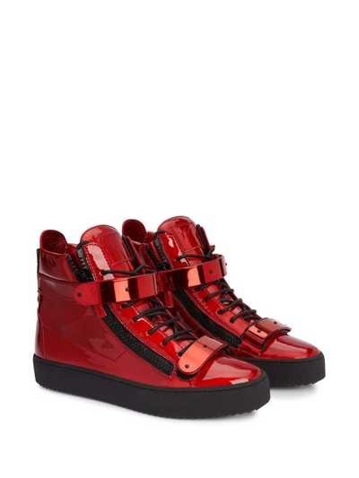 Shop Giuseppe Zanotti Coby High-top Sneakers In Red