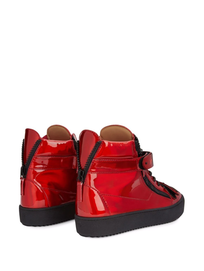 Shop Giuseppe Zanotti Coby High-top Sneakers In Red
