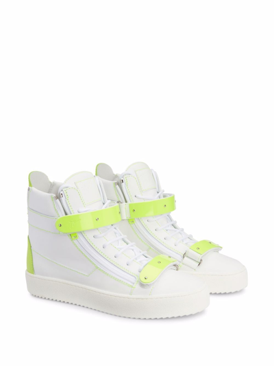 Shop Giuseppe Zanotti Coby High-top Sneakers In White