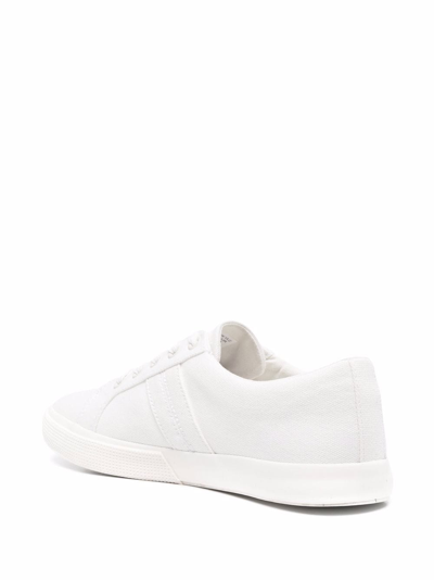 Shop Lauren Ralph Lauren Low-top Lace-up Sneakers In White