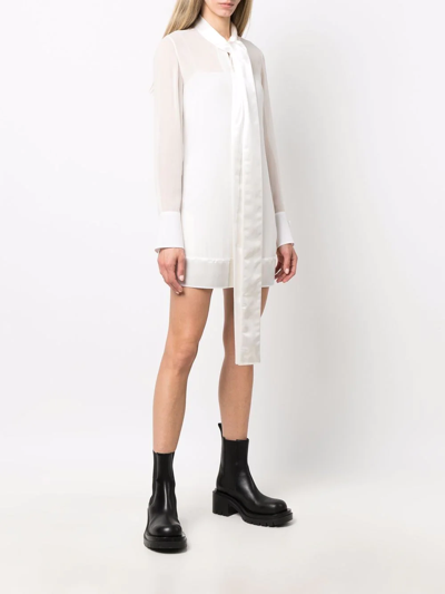 Givenchy Lavalliere Scarf Silk Georgette Mini Dress In White
