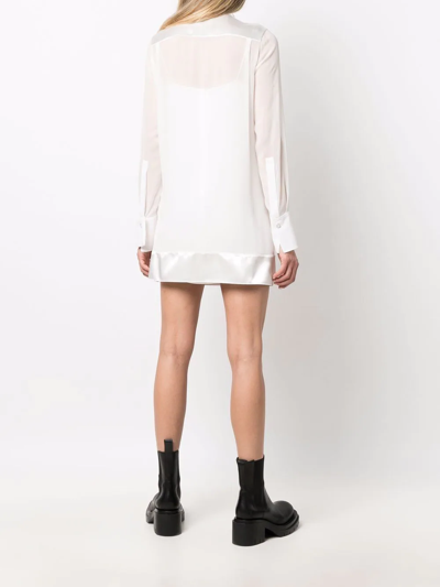 Givenchy Lavalliere Scarf Silk Georgette Mini Dress In White