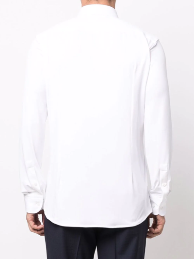 Shop Hugo Boss Plain Long-sleeve Shirt In White