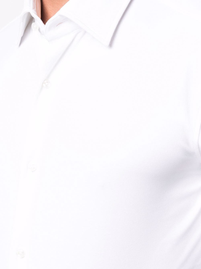 Shop Hugo Boss Plain Long-sleeve Shirt In White