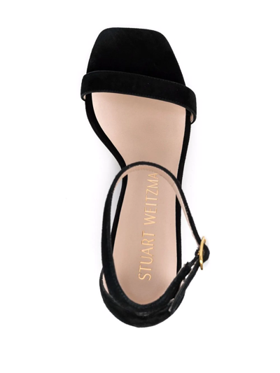 Shop Stuart Weitzman Buckle-fastening Suede Sandals In Black