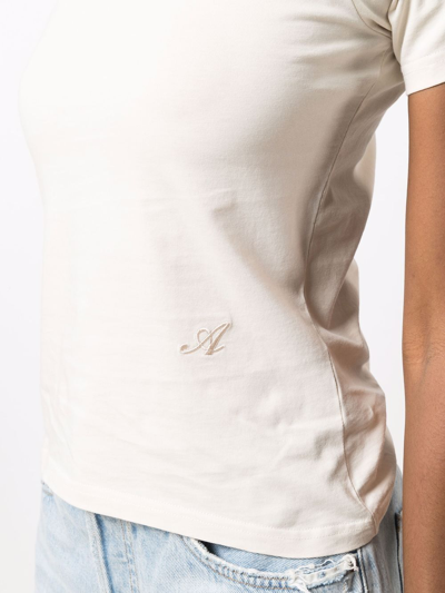 Axel Arigato Embroidered-logo Detail T-shirt In Neutrals