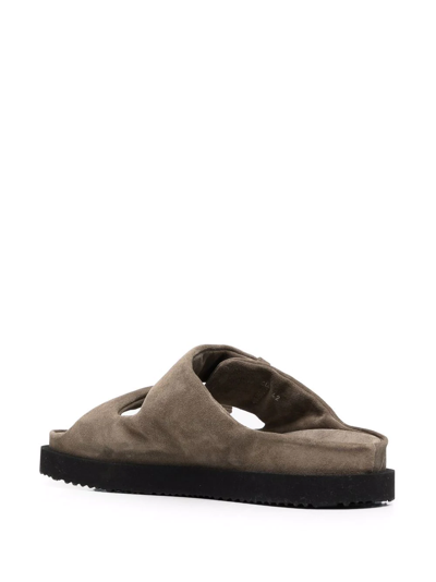 Shop Officine Creative Touch-strap Suede Sandals In Green