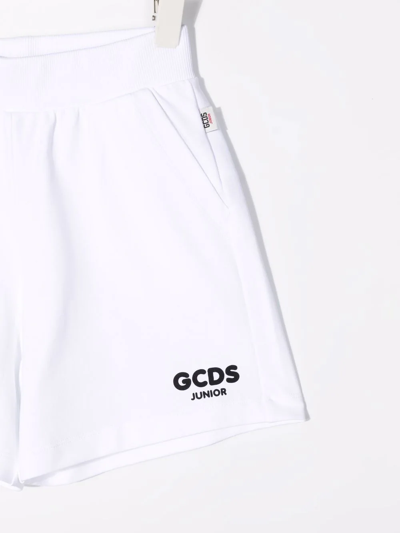 Shop Gcds Logo-print Track Shorts In White