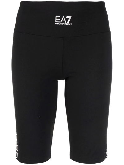 Shop Ea7 Logo-print Cycling Shorts In Black