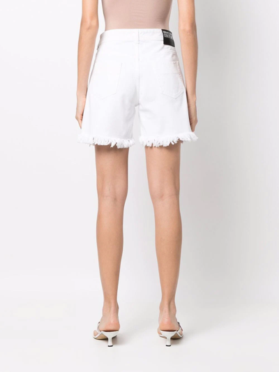 Shop Versace Jeans Couture Scarf-belt Shorts In White
