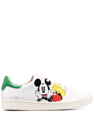 Shop Moa Master Of Arts Graphic-print Lace-up Trainers In White
