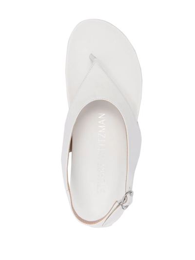 Stuart Weitzman Summer Thong Open-toe Sandals In Weiss