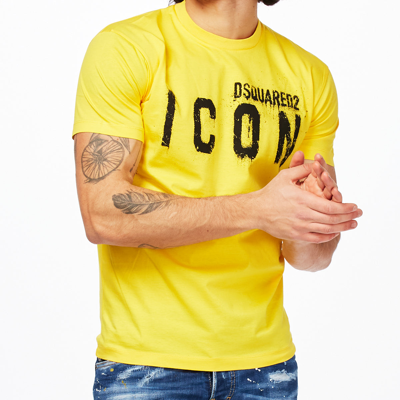 Shop Dsquared2 Men's Mm T Shirt In Giallo