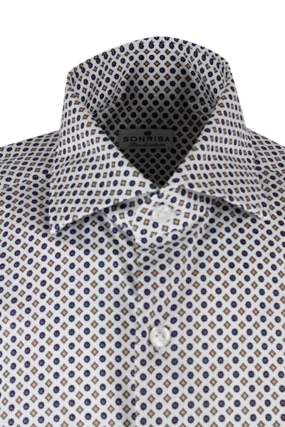 Shop Sonrisa Shirts In Bianco - Blu - Beige