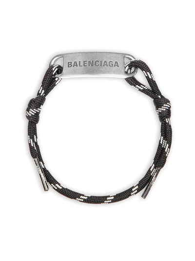 Shop Balenciaga Bracelets In Blk/white/ant Silver