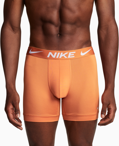 Shop Nike Men's 3-pk. Dri-fit Essential Micro Boxer Briefs In Blue/orange