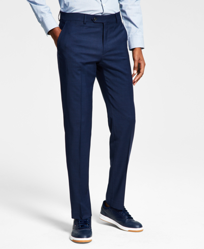 Tommy Hilfiger Ryland Mens Stretch Wool Dress Pants In Blue Sharkskin
