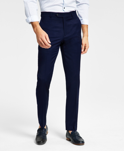 Shop Tommy Hilfiger Men's Modern-fit Wool Th-flex Stretch Suit Separate Pants In Navy