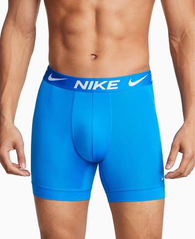 Shop Nike Men's 3-pk. Dri-fit Essential Micro Long Boxer Briefs In Photo Blue