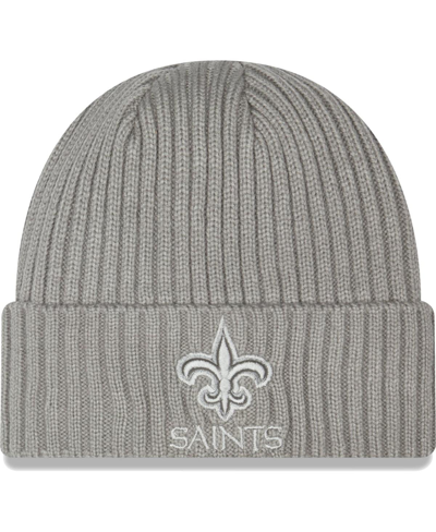 Shop New Era Men's  Gray New Orleans Saints Core Classic Cuffed Knit Hat