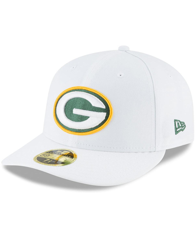 New Era Men's White Green Bay Packers Omaha Low Profile 59fifty Fitted Hat In White