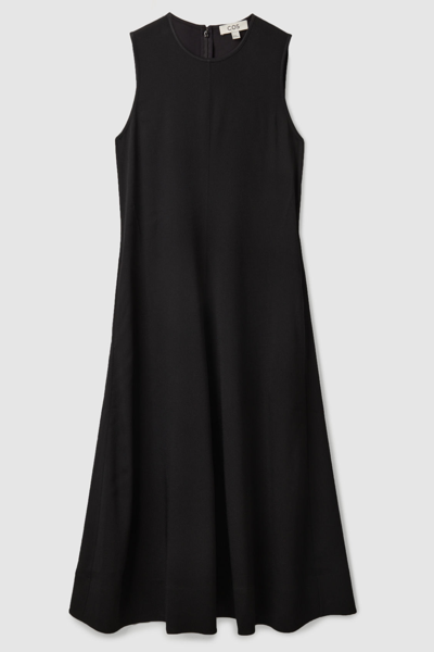 Shop Cos Sleeveless Midi Dress In Black