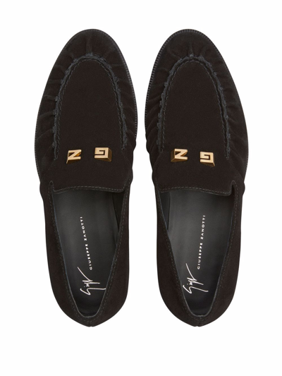 Shop Giuseppe Zanotti Jareth Suede Loafers In Black