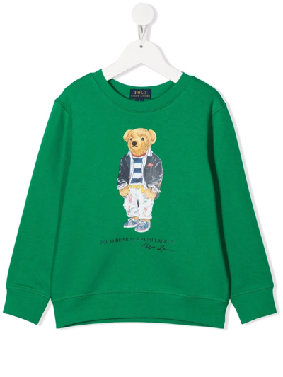 Shop Ralph Lauren Polo Bear Cotton-blend Sweatshirt In Green