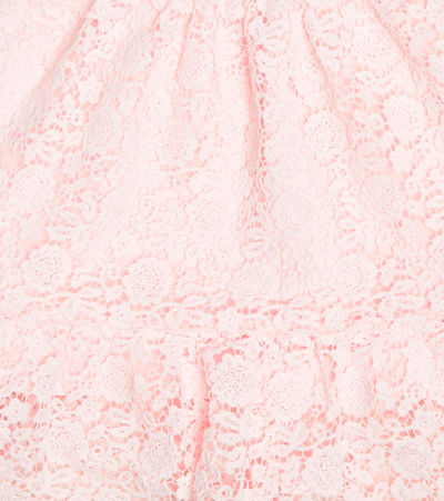 Shop Self-portrait Guipure Lace Skirt In Soft Pink