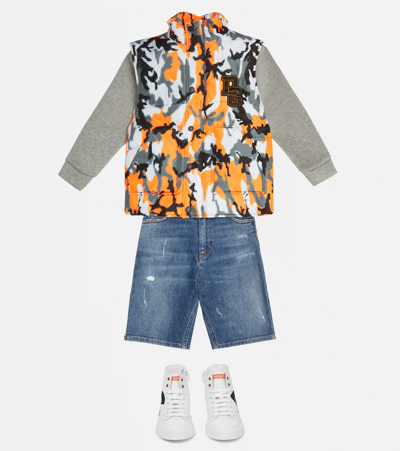 Dolce & Gabbana Camouflage Vest In Camo Nero/aranc/grig