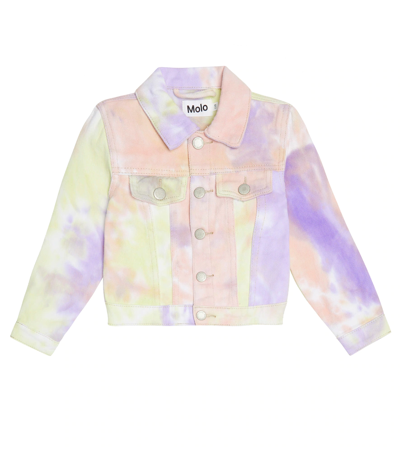 Shop Molo Heidi Tie-dye Denim Jacket In Pastel Tie Dye