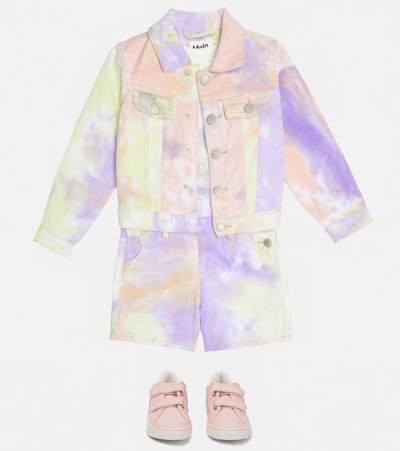 Shop Molo Heidi Tie-dye Denim Jacket In Pastel Tie Dye