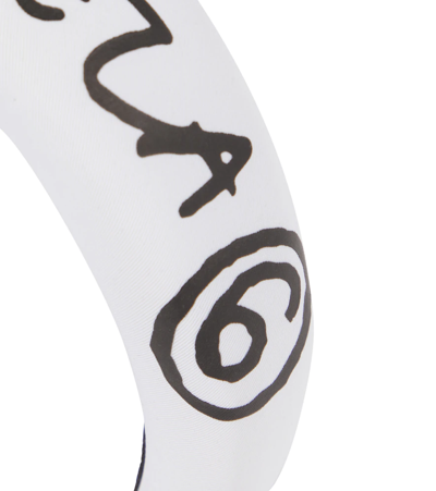 Shop Mm6 Maison Margiela Logo Headband In White