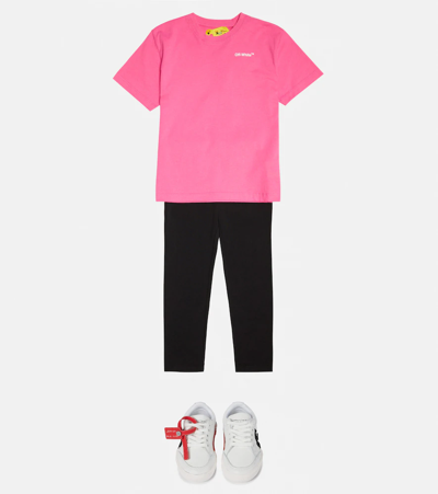 Off-white Logo Waistband Mid-rise Leggings In Black
