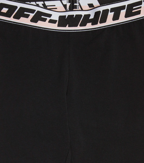 Off-White Kids logo-print stretch-cotton leggings - Black