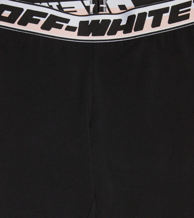 Off-white Logo Waistband Mid-rise Leggings In Black