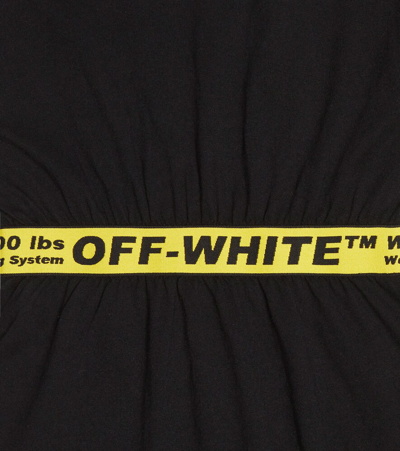 Shop Off-white Logo Cotton T-shirt Dress In Black White