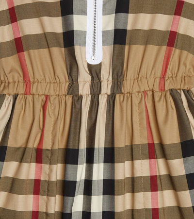 Shop Burberry Checked Cotton Dress In Archive Beige Ip Chk